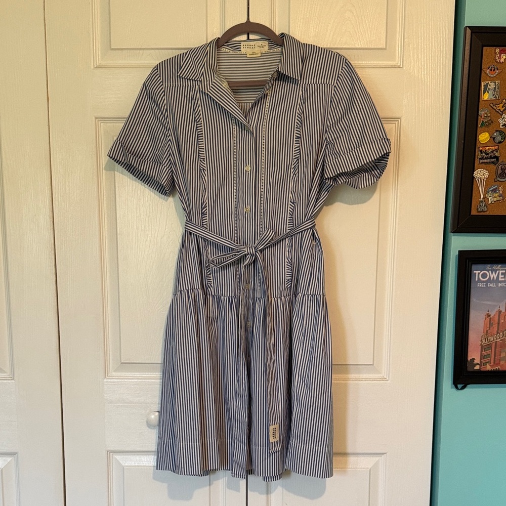 Kate Spade Blue Striped Midi Dress